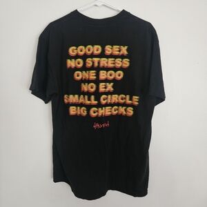 Classic Black Tee with Red Accent